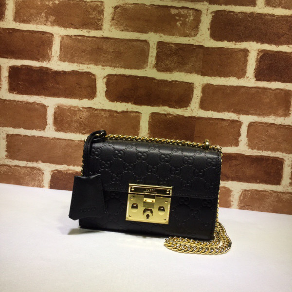 G*u*i padlock small G*u*i signature shoulder bag