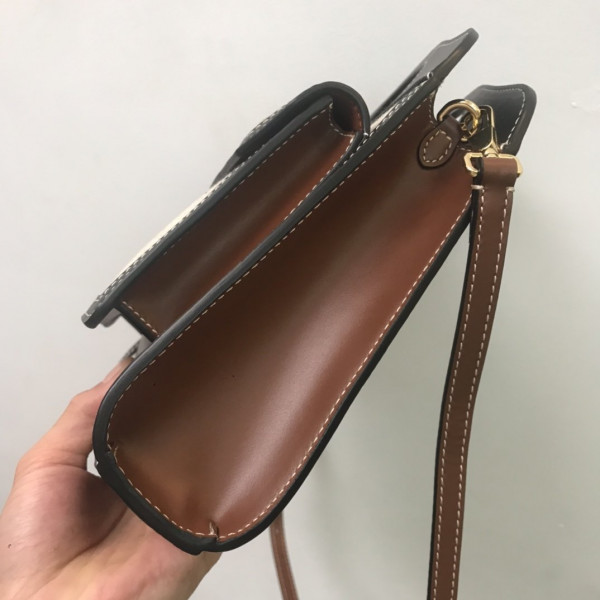 B**rry mini two-tone canvas and leather pocket bag