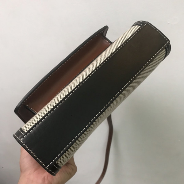 B**rry mini two-tone canvas and leather pocket bag