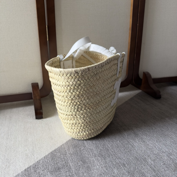 CELIN* TRIOMPHE CELIN* CLASSIC PANIER IN PALM LEAVES AND CALFSKIN