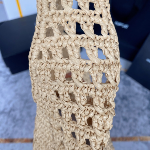 y*l le 5 à 7 S*pple in raffia crochet and smooth leather